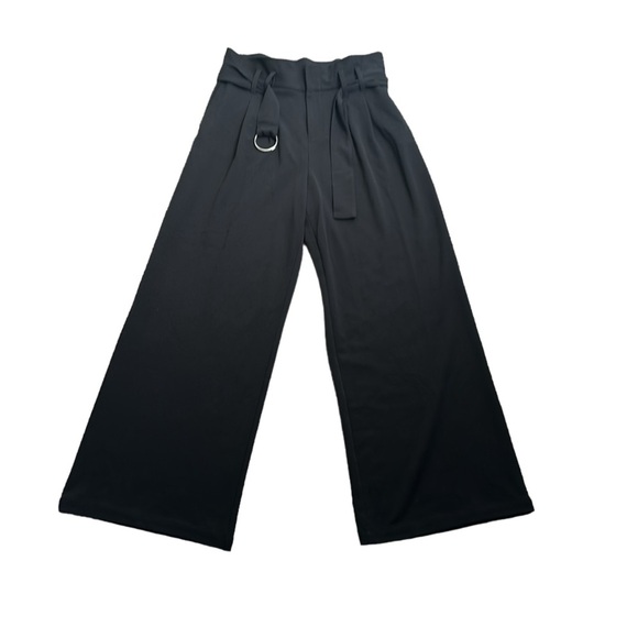 Inc black wear to work high waisted belt wide leg pants size 12 - Picture 1 of 8